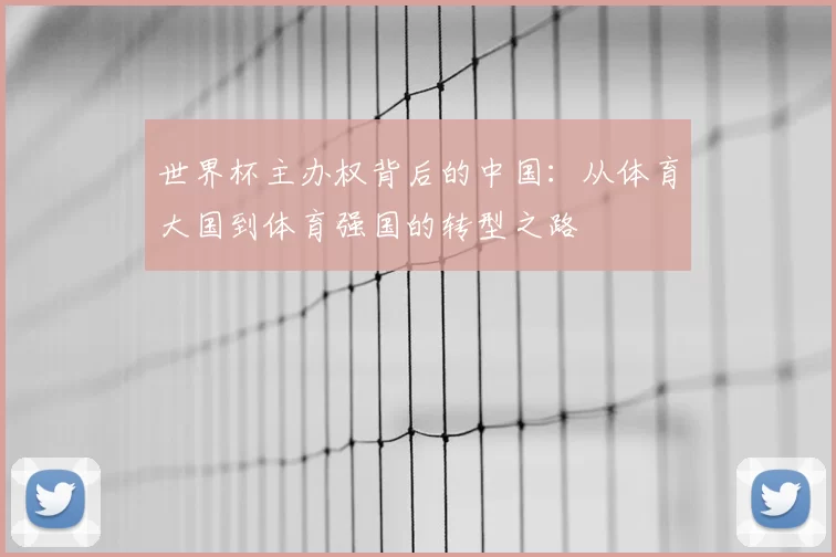 世界杯主办权背后的中国：从体育大国到体育强国的转型之路